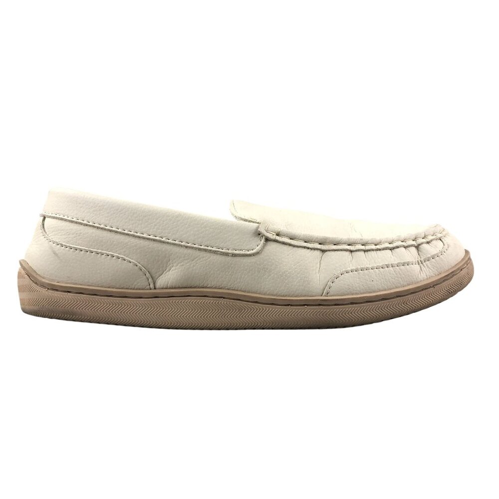 MySlippers Women's Size 11 Cream Tan Leather Closed Toe Low Top Slip On Loafers